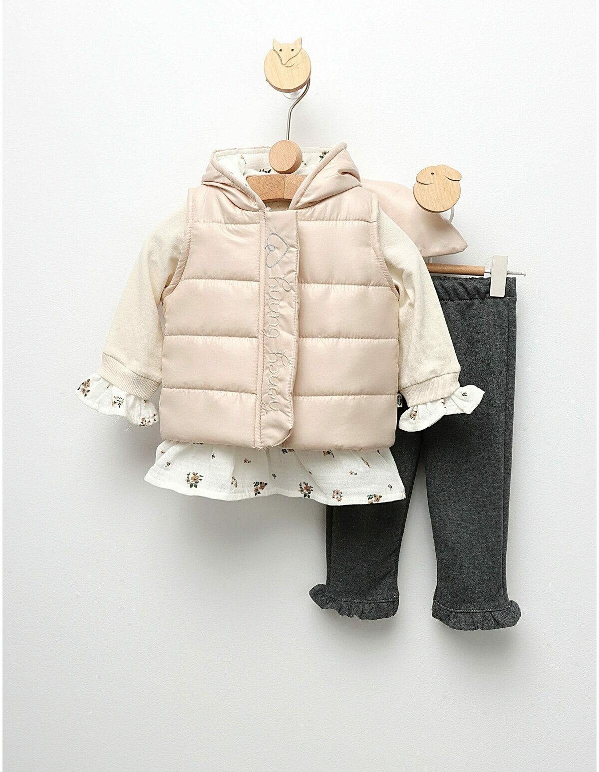 Set 3 piese cu Vesta, Bunny, crem