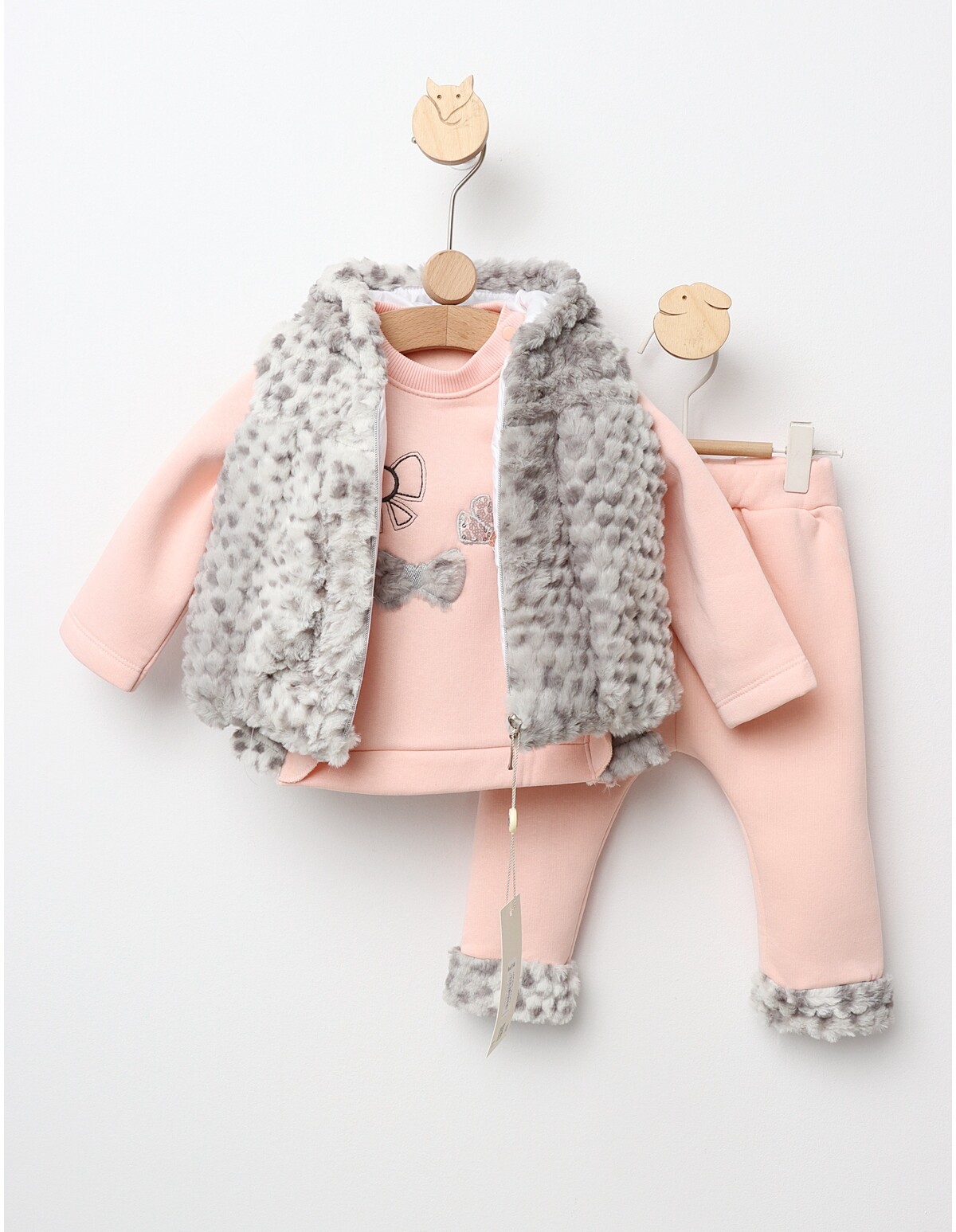 Set 3 piese cu vesta Girl Doll corai