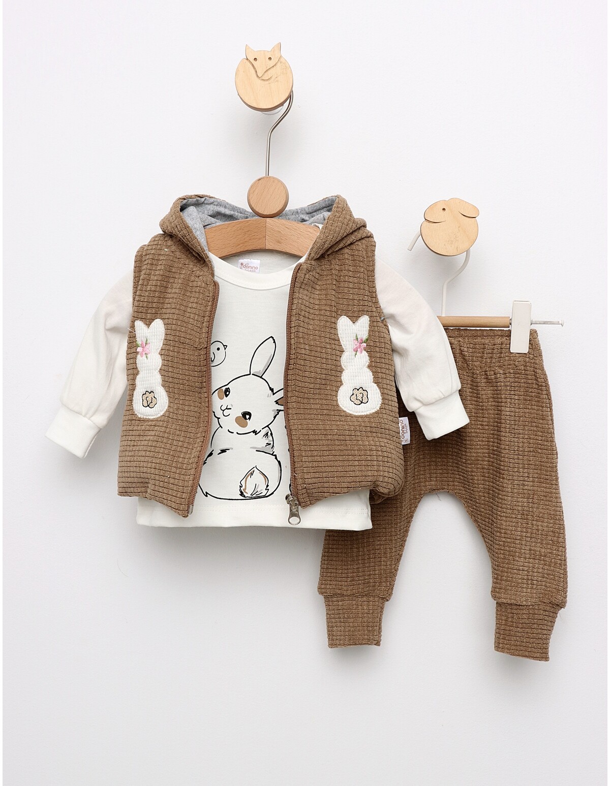 Set 3 piese cu Vesta Gofrat Nature bej
