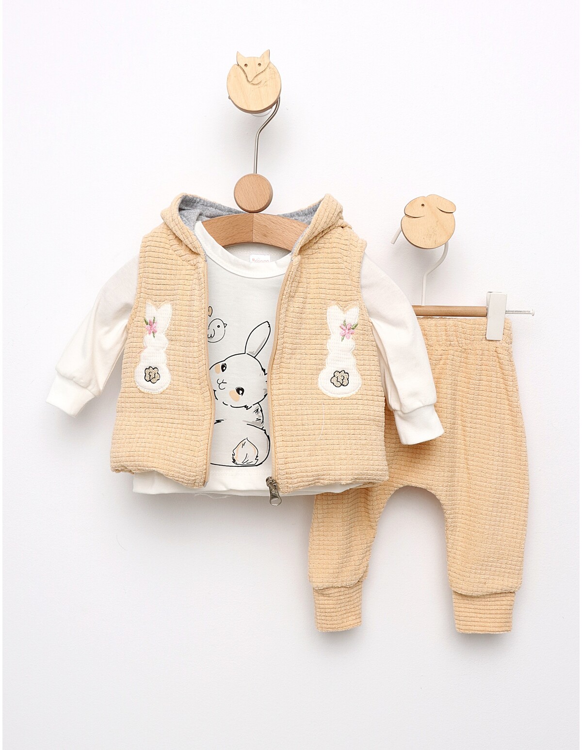 Set 3 piese cu Vesta Gofrat Nature crem