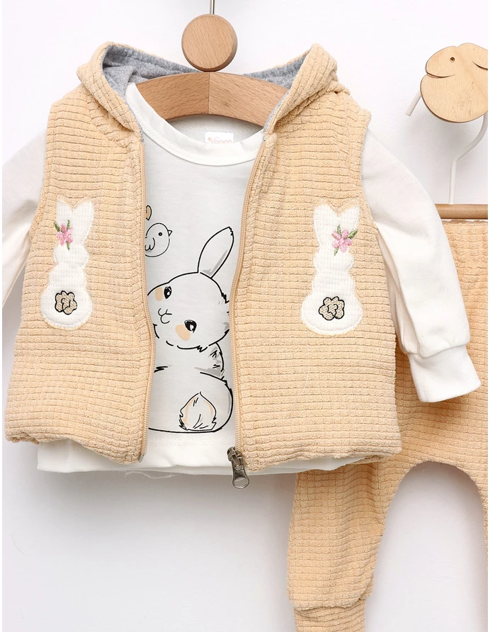 Set 3 piese cu Vesta Gofrat Nature crem picture - 2