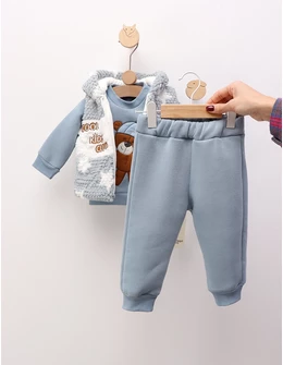 Set 3 piese, cu vesta, Kids Club, albastru