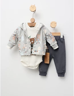Set 3 piese Dream Little Bear, gri