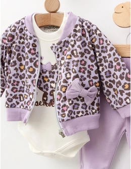 Set 3 piese, Fetita Leopard, model mov