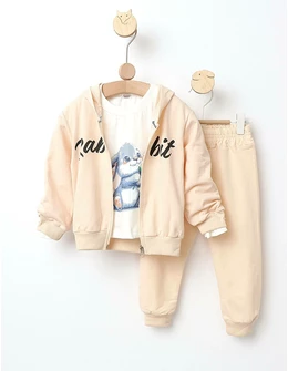Set 3 piese Iepurasul Raya model crem