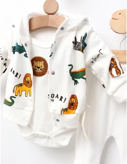 Set 3 piese Jungle Roar model alb