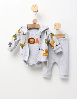 Set 3 piese Jungle Roar model gri