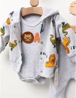 Set 3 piese Jungle Roar model gri