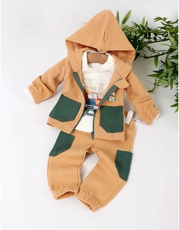 Set 3 piese, Little Dino, model cu bej
