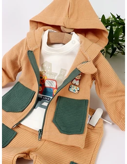 Set 3 piese, Little Dino, model cu bej