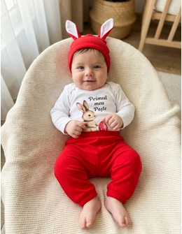 Set 3 piese Minikids, Primul Meu Paste, rosu