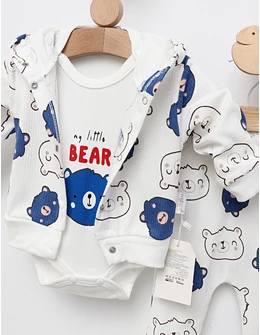 Set 3 piese, My Little Bear, cu albastru