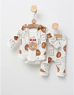 Set 3 piese, My Little Bear, cu maro