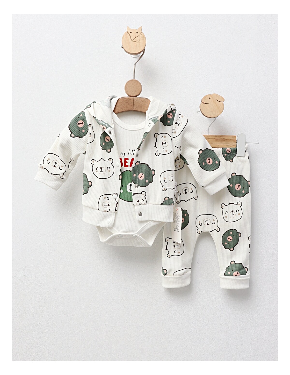 Set 3 piese, My Little Bear, cu verde