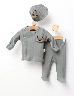 Set 3 piese Nana Bear, verde inchis