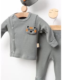 Set 3 piese Nana Bear, verde inchis