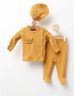 Set 3 piese Nana Raccon, galben