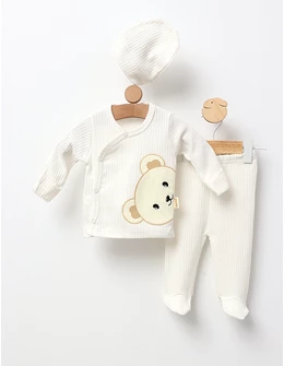 Set 3 piese Nana Urs, cu alb
