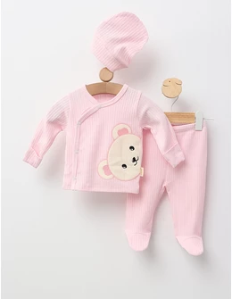 Set 3 piese Nana Urs, cu roz