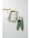 Set 3 piese: pantaloni, bluzita si hainuta pentru bebelusi KING, Tongs baby 4
