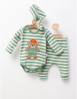 Set 3 piese, Poli Foni Bear, verde