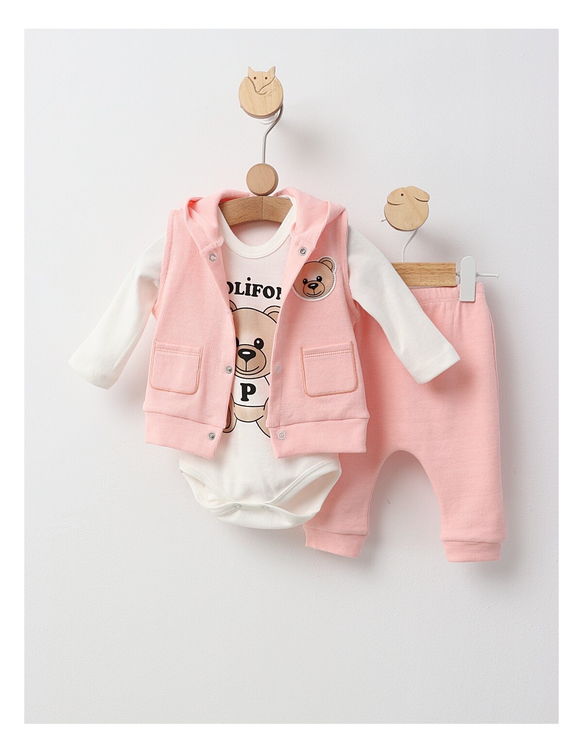 Set 3 piese Poli Fony Bear, corai