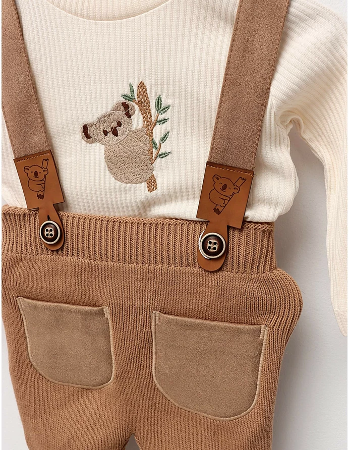 Set 3 piese, premium, cu bretele, cu bej picture - 2