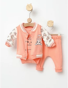 Set 3 piese Rabbit Run model corai