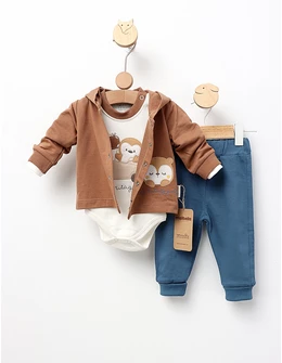 Set 3 piese Traveler Pinguin maro