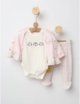 Set 3 piese Trei Pisicute model roz