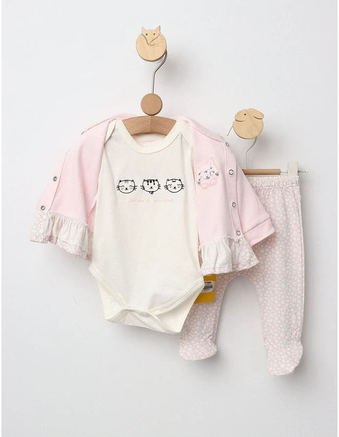 Set 3 piese Trei Pisicute model roz picture - 2