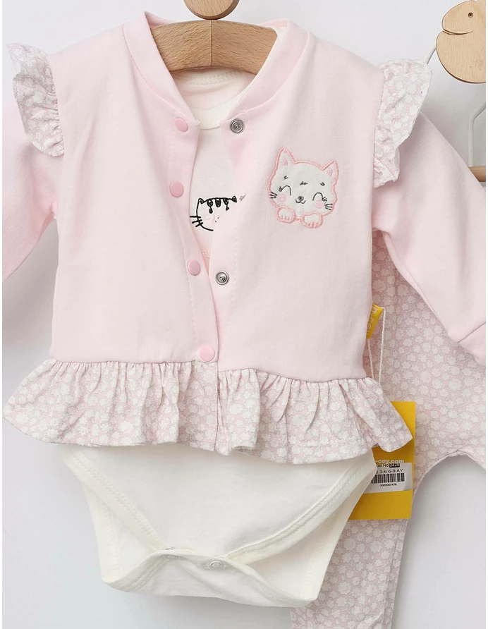 Set 3 piese Trei Pisicute model roz picture - 3