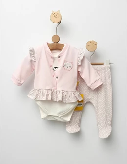 Set 3 piese Trei Pisicute model roz