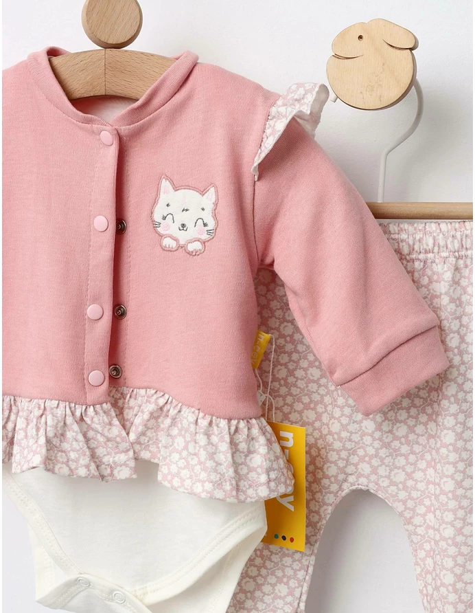 Set 3 piese Trei Pisicute model roz-prafuit picture - 4