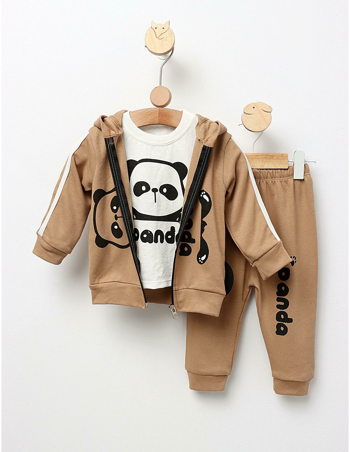Set 3 piese, Ursul Panda, model bej