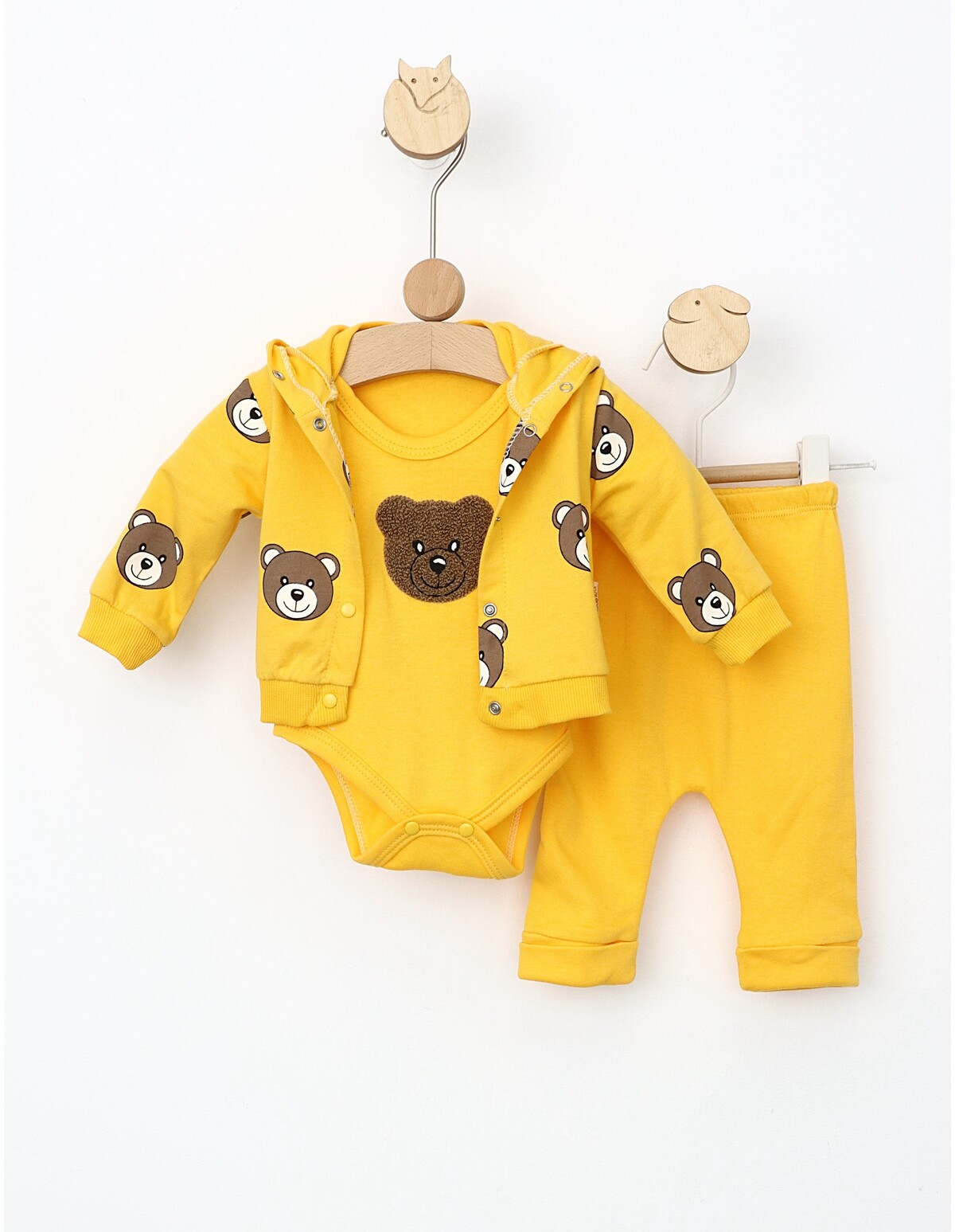 Set 3 piese Ursule Brun model galben