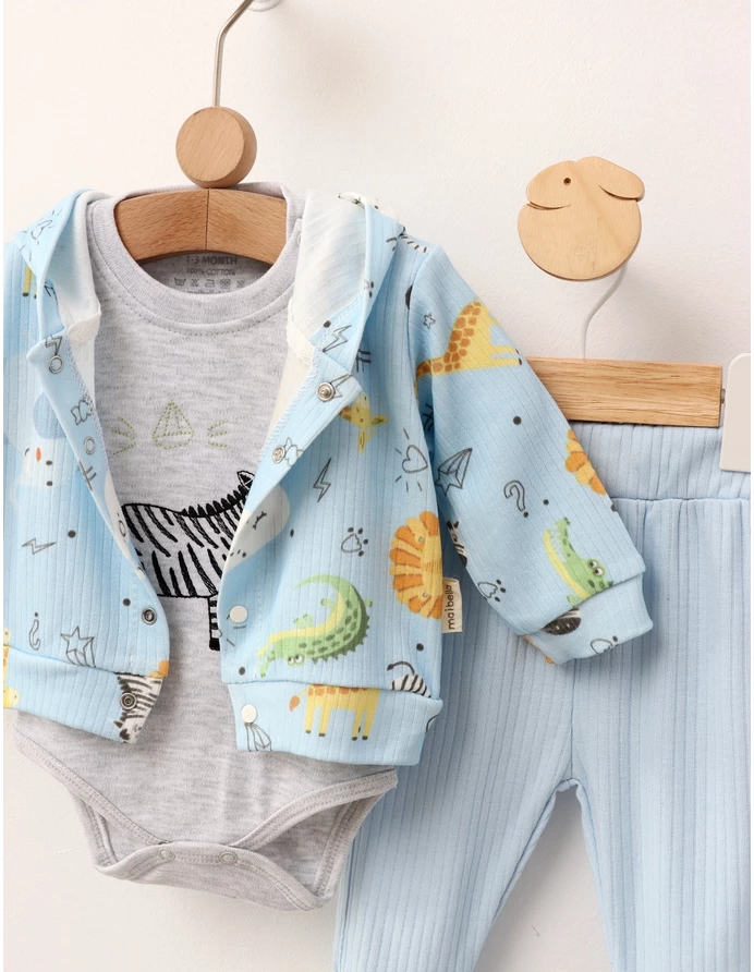Set 3 piese, Zebra, model cu albastru picture - 2
