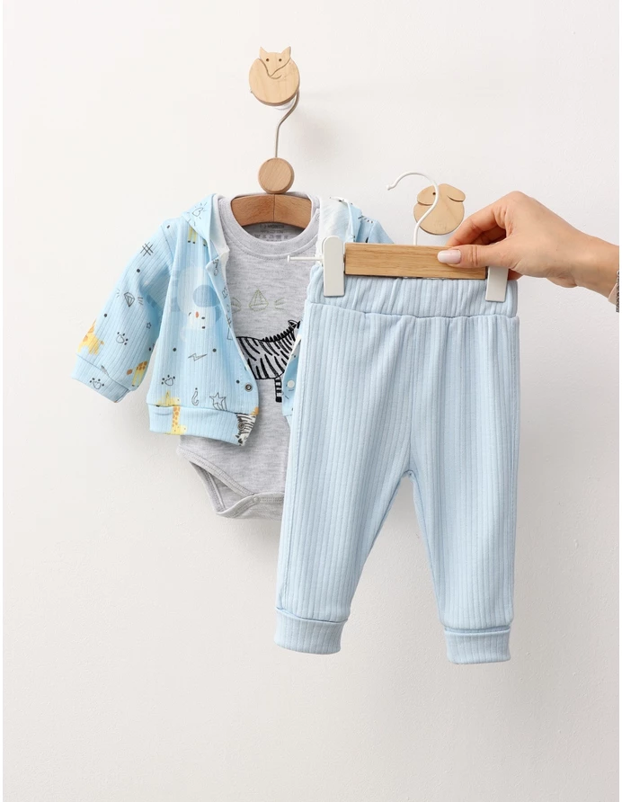 Set 3 piese, Zebra, model cu albastru picture - 3