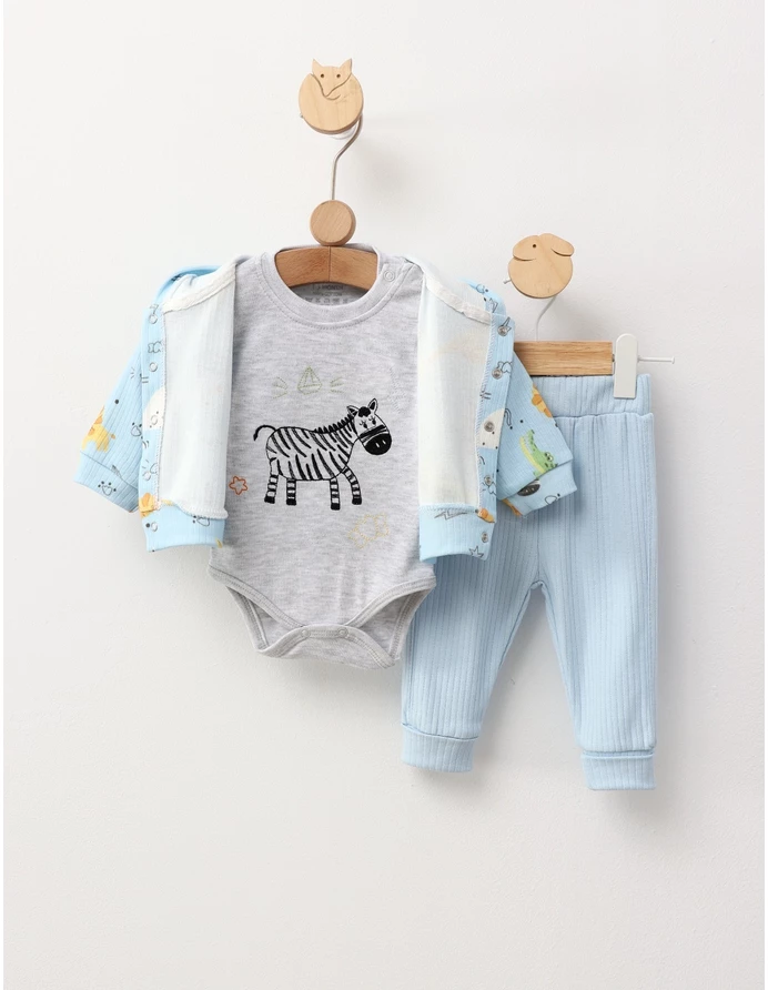 Set 3 piese, Zebra, model cu albastru picture - 4