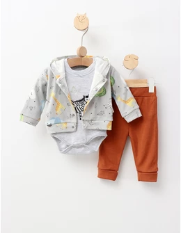 Set 3 piese, Zebra, model cu gri