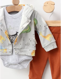 Set 3 piese, Zebra, model cu gri