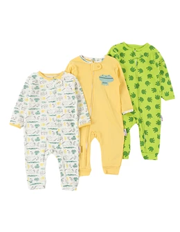 Set 3 salopete premium, Animalute multicolor 74 (6-9 luni)