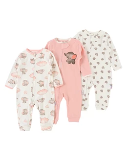 Set 3 salopete premium, Elefantica multicolor 80 (9-12 luni)