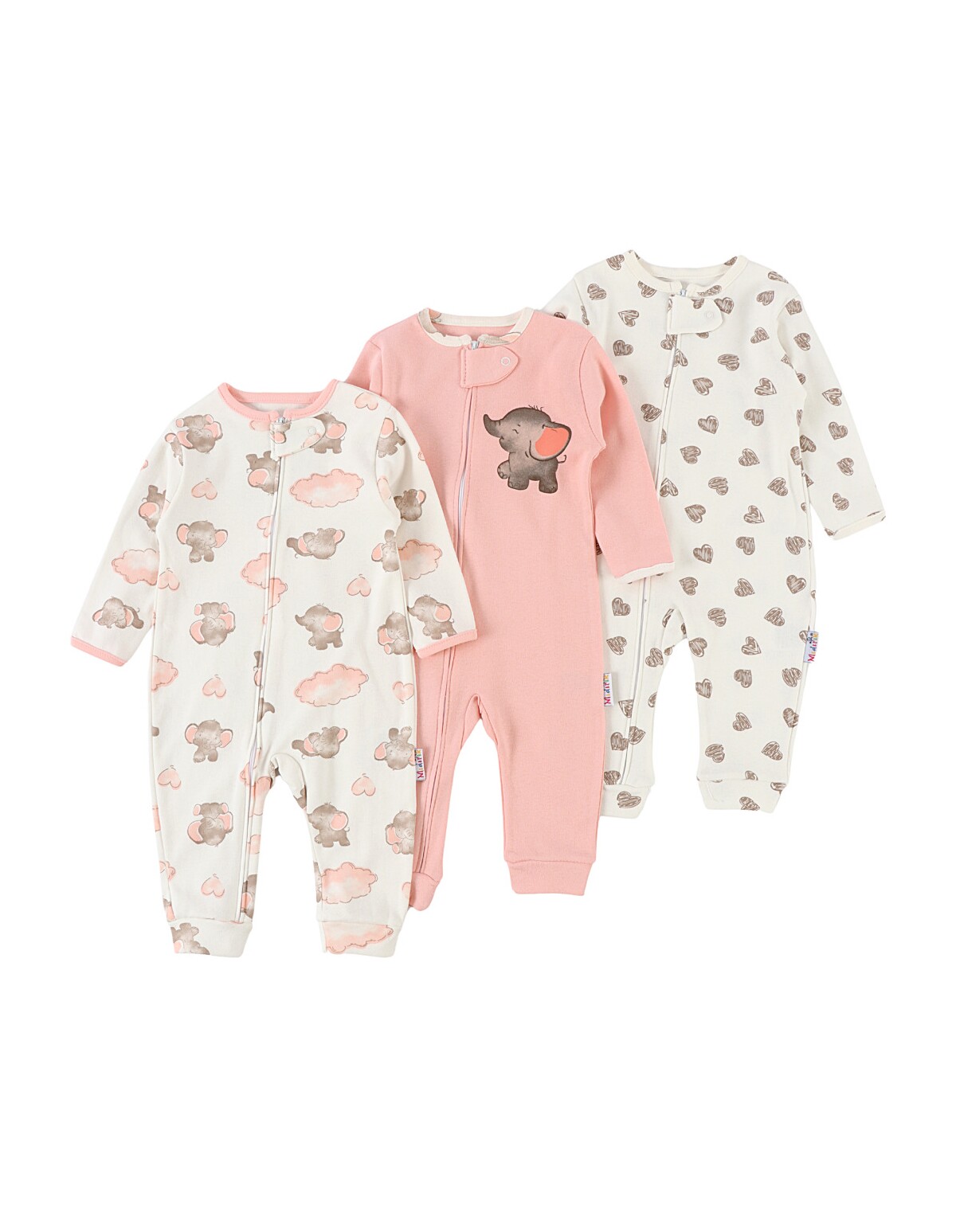Set 3 salopete premium, Elefantica multicolor