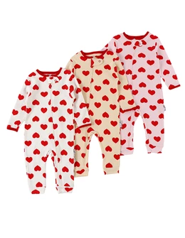 Set 3 salopete premium, Inimioare multicolor