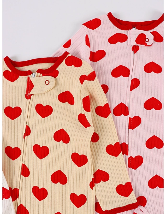 Set 3 salopete premium, Inimioare multicolor picture - 3