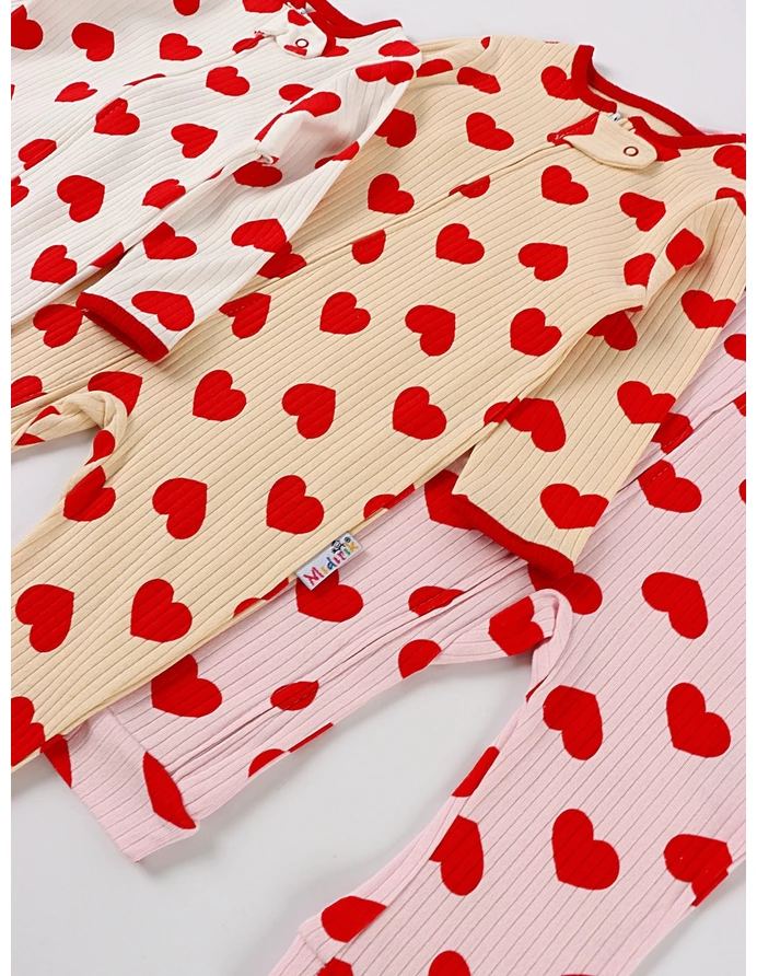 Set 3 salopete premium, Inimioare multicolor picture - 4