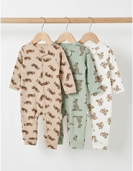 Set 3 salopete premium, Koala-Kangoroo, multicolor