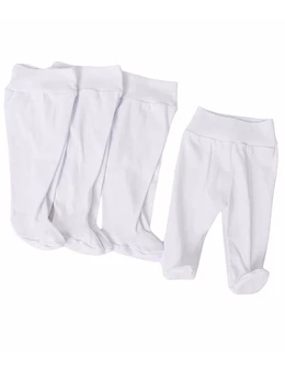Set 4 perechi Pantalonasi cu botosei Romania alb