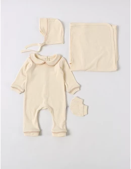 Set 4 piese bebe Kriss, model crem deschis